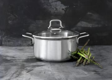 Batterie de cuisine Fiskars avec couvercle en verre 3 Pièces - Acier inoxydable - Fiskars