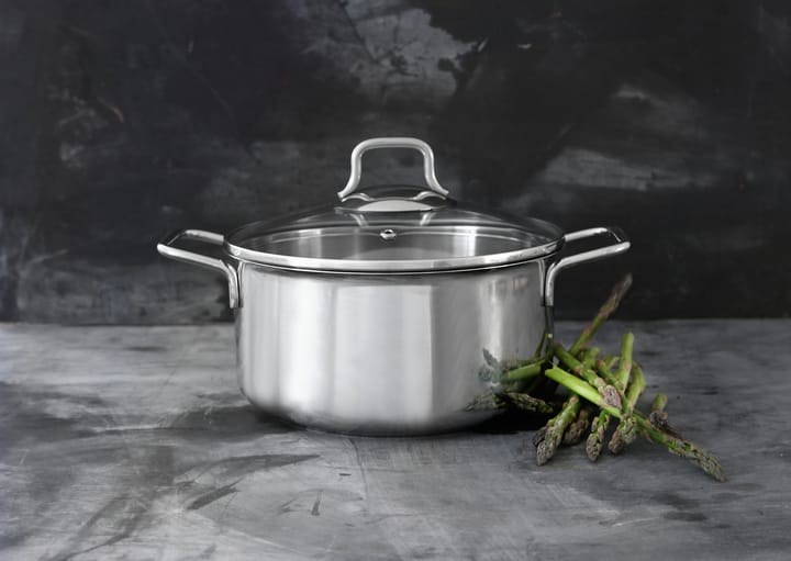 Batterie de cuisine Fiskars avec couvercle en verre 3 Pièces, Acier inoxydable Fiskars