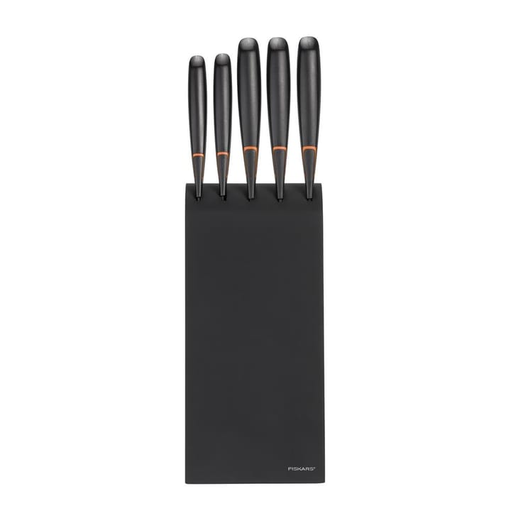 Bloc à couteaux Edge avec 5 couteaux - noir - Fiskars