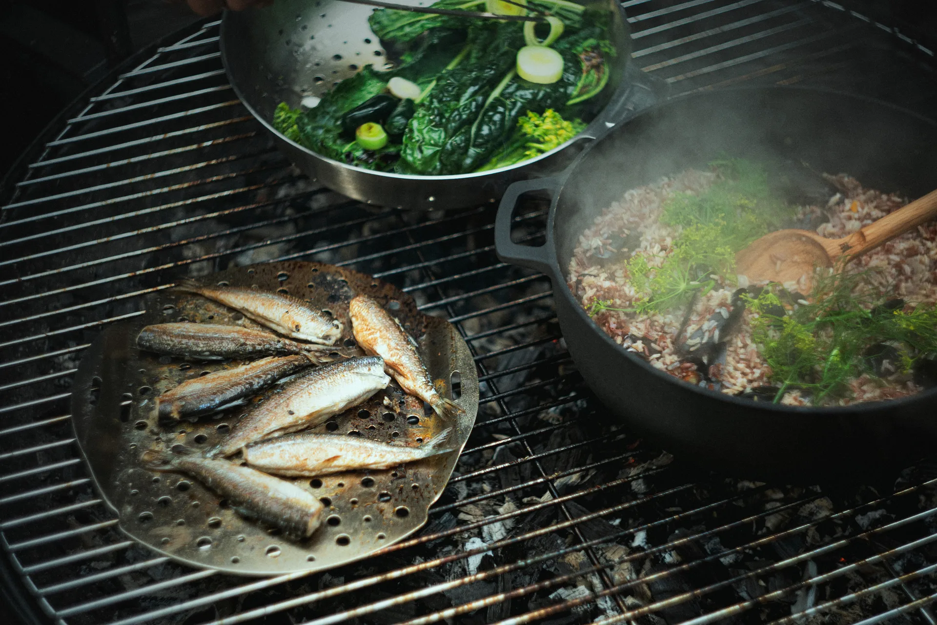 Cocotte Norden Grill Chef en fonte et acier inoxydable, Ø30 cm Fiskars