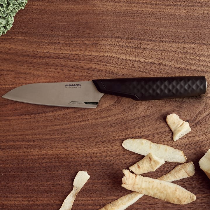 Couteau à légumes Titanium 10 cm, Noir Fiskars