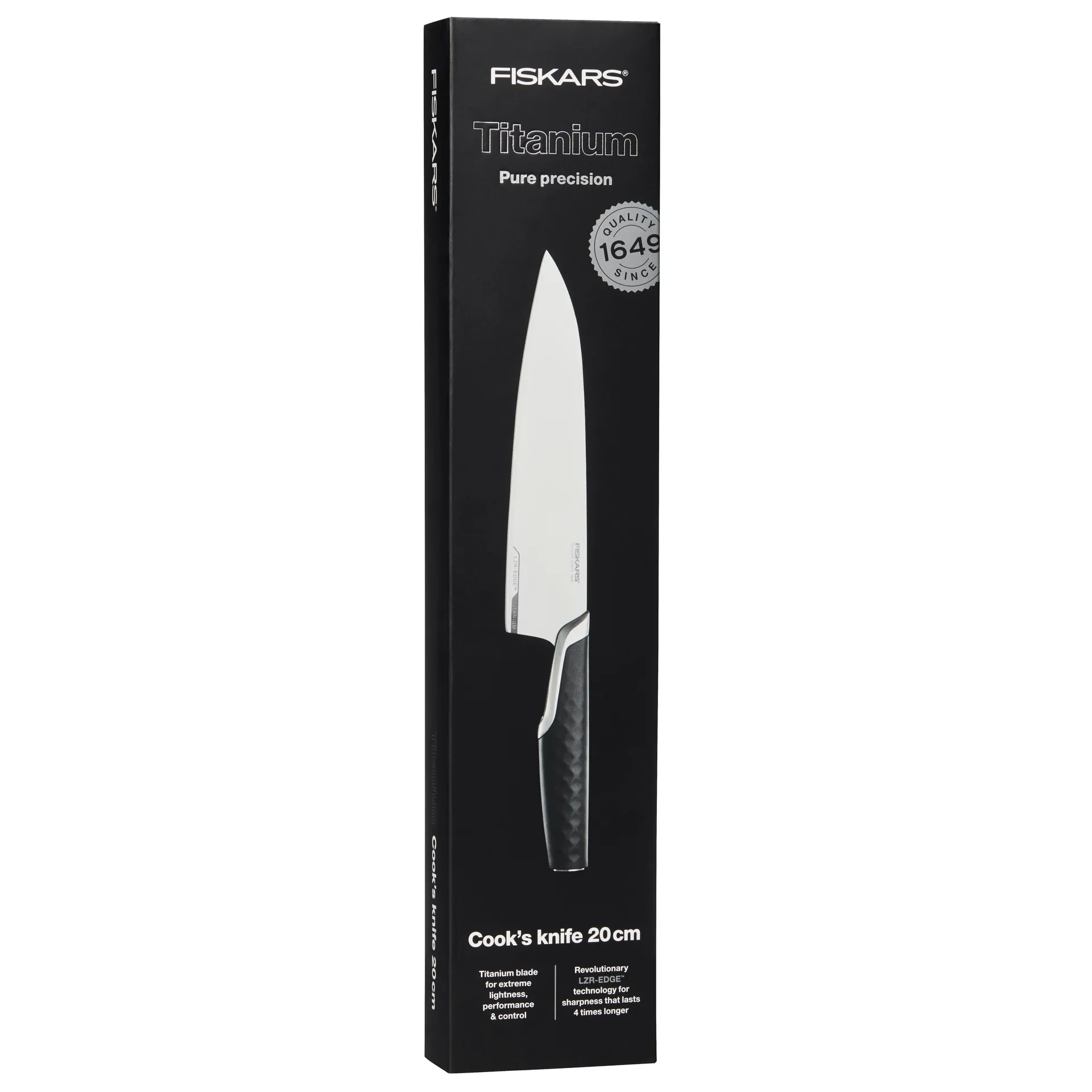 Couteau de chef Titanium 20 cm, Noir Fiskars