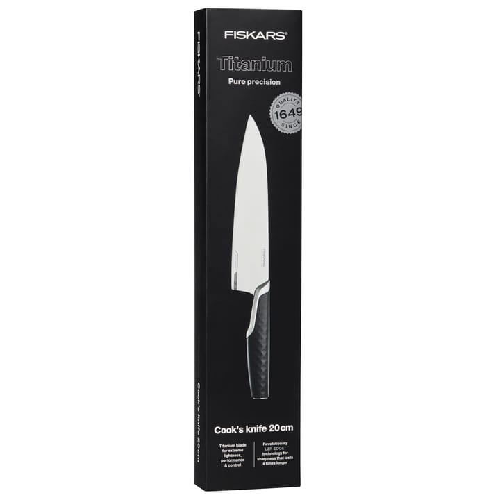 Couteau de chef Titanium 20 cm, Noir Fiskars