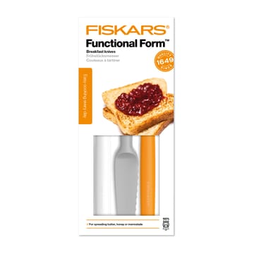 Couteaux à beurre Functional Form Lot de 3 - Gris-orange-blanc - Fiskars