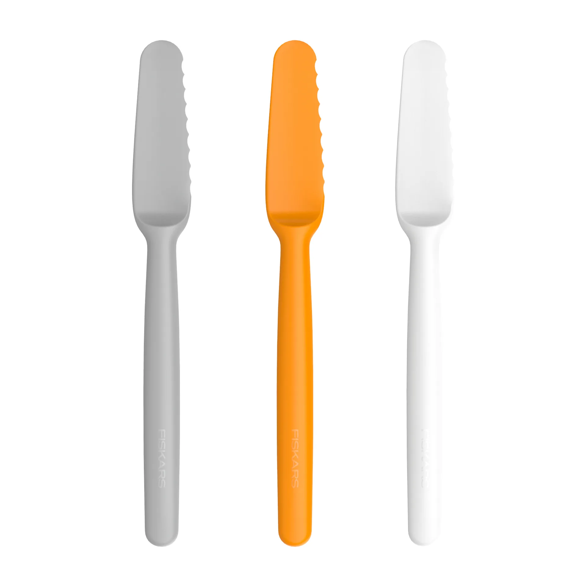 Couteaux à beurre Functional Form Lot de 3, Gris-orange-blanc Fiskars