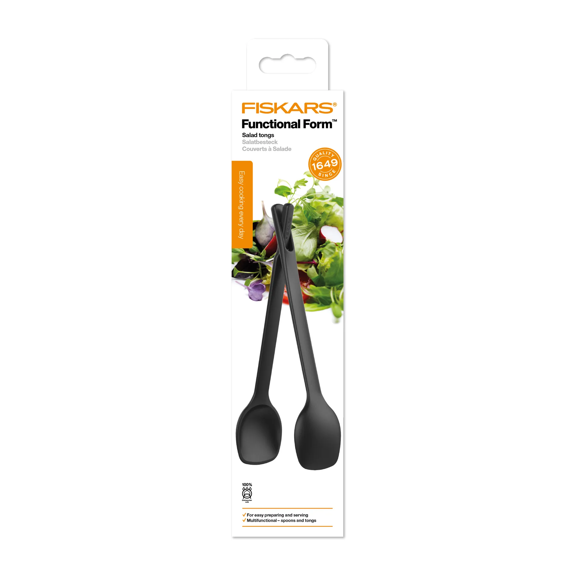 Couverts à salade Functional Form Lot de 2, Noir Fiskars