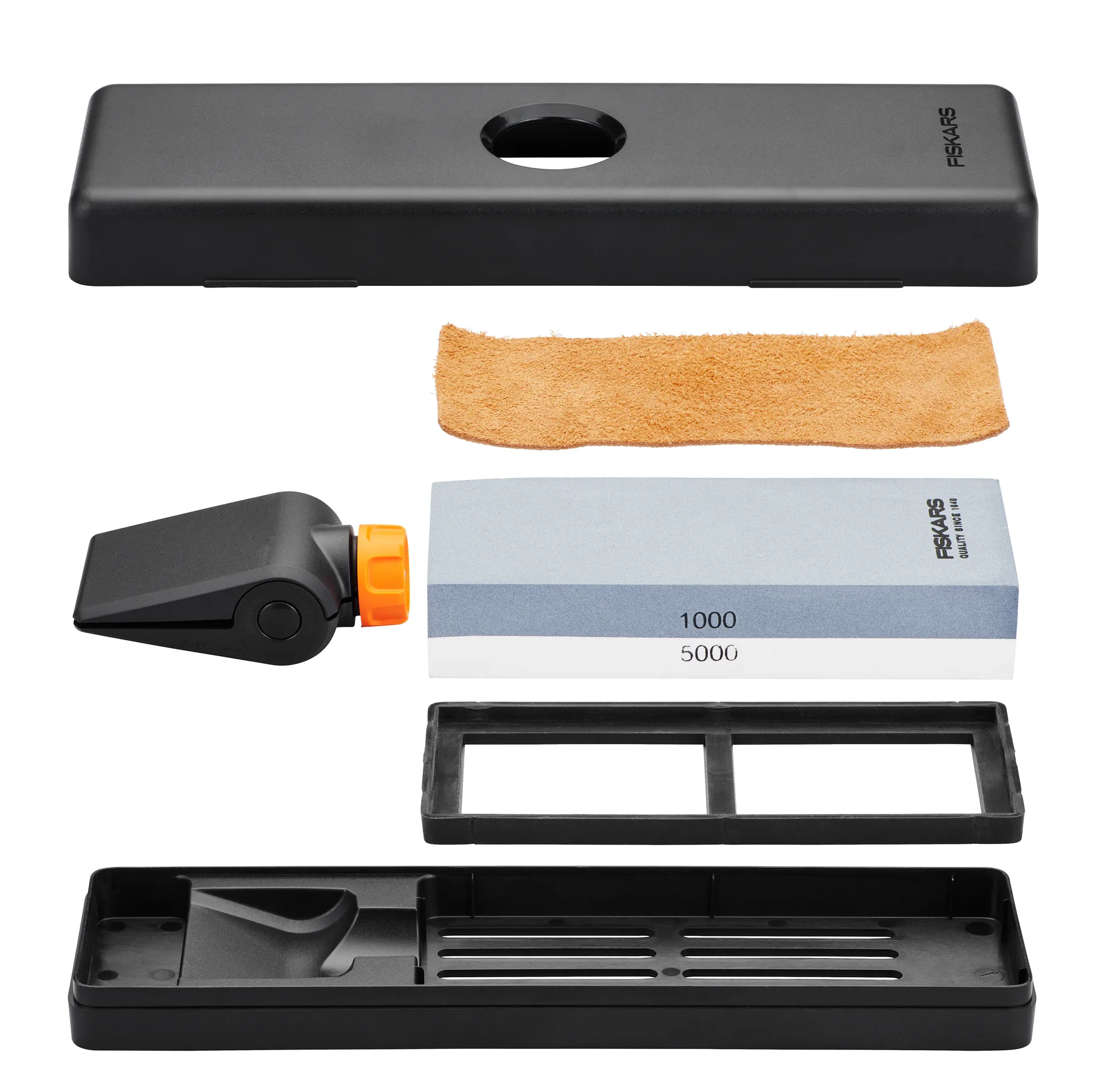 Ensemble aiguiseur de couteau Fiskars, Noir-orange Fiskars
