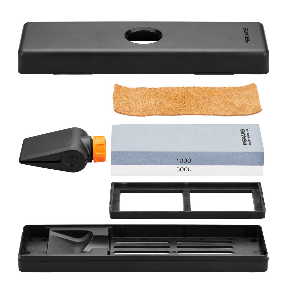 fiskars ensemble aiguiseur de couteau fiskars noir-orange