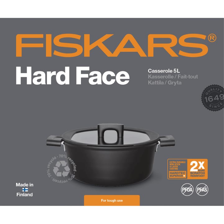 Fait-tout avec couvercle Hard Face, 5 L Fiskars