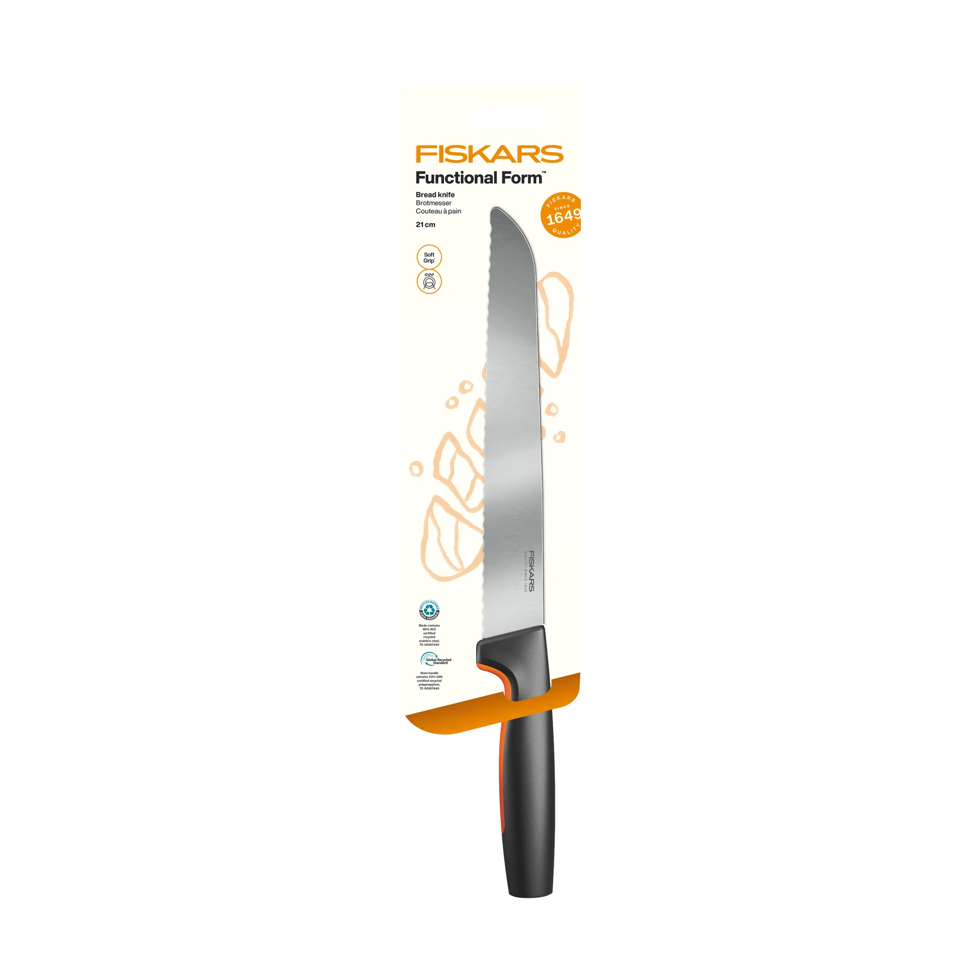 Functional Form couteau à pain, Acier inoxydable Fiskars