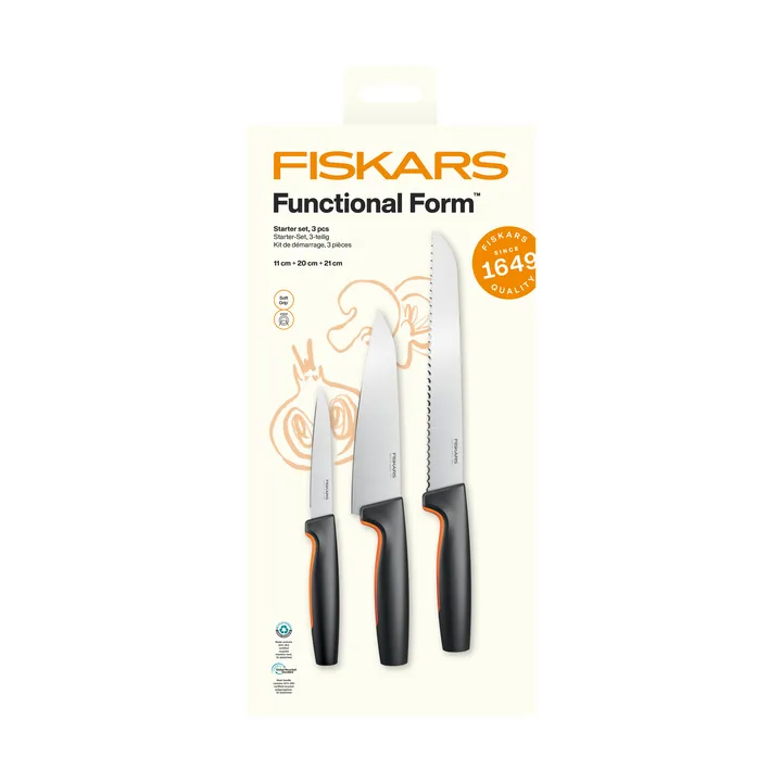 Functional Form set de démarrage - Acier inoxydable, 3 pièces - Fiskars