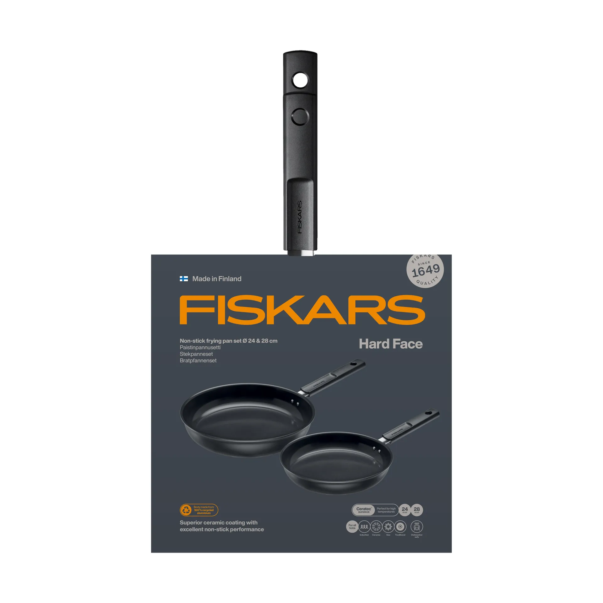 Hard Face set de poêles, 2 pièces Fiskars