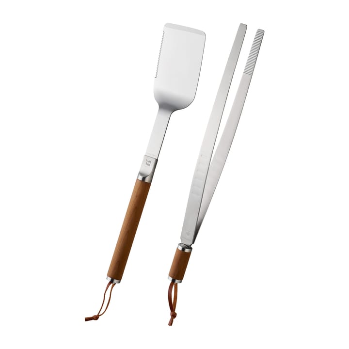 Set de 2 accessoires pour grillades Norden - Acier inoxydable-bouleau - Fiskars