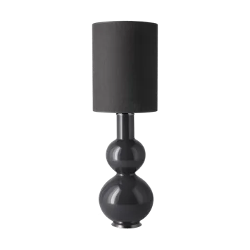 Lampe de table Augusta, base grise - Lino Negro L - Flavia Lamps