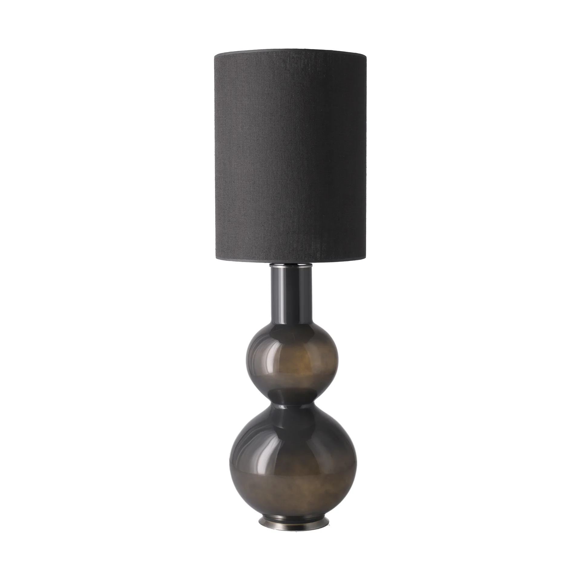 Lampe de table Augusta, base grise, Lino Negro L Flavia Lamps