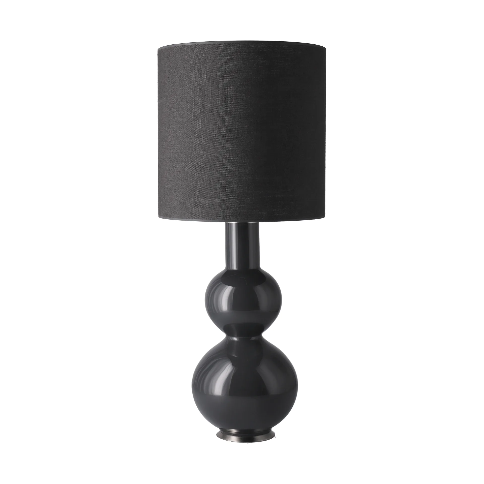 Lampe de table Augusta, base grise, Lino Negro M Flavia Lamps