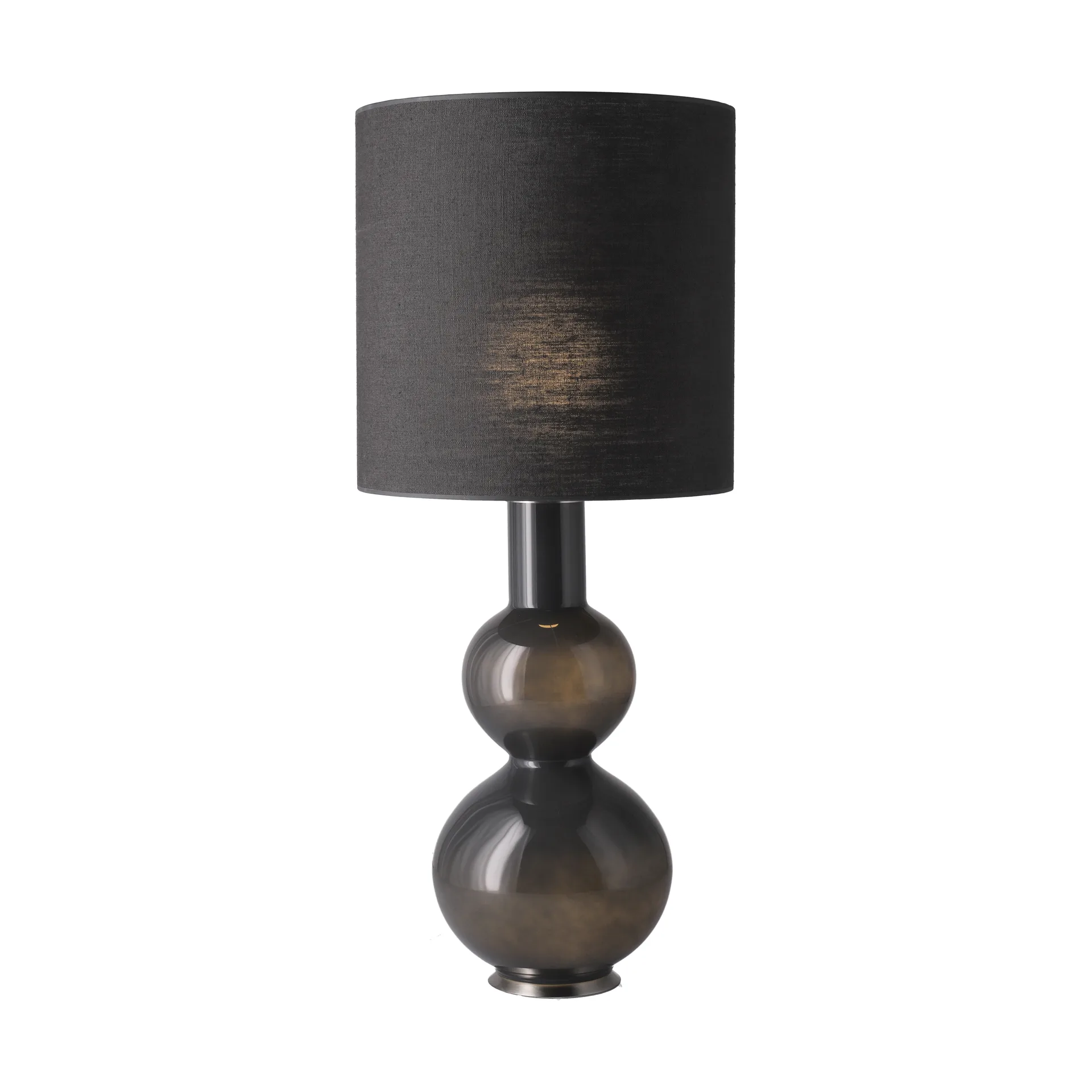 Lampe de table Augusta, base grise, Lino Negro M Flavia Lamps