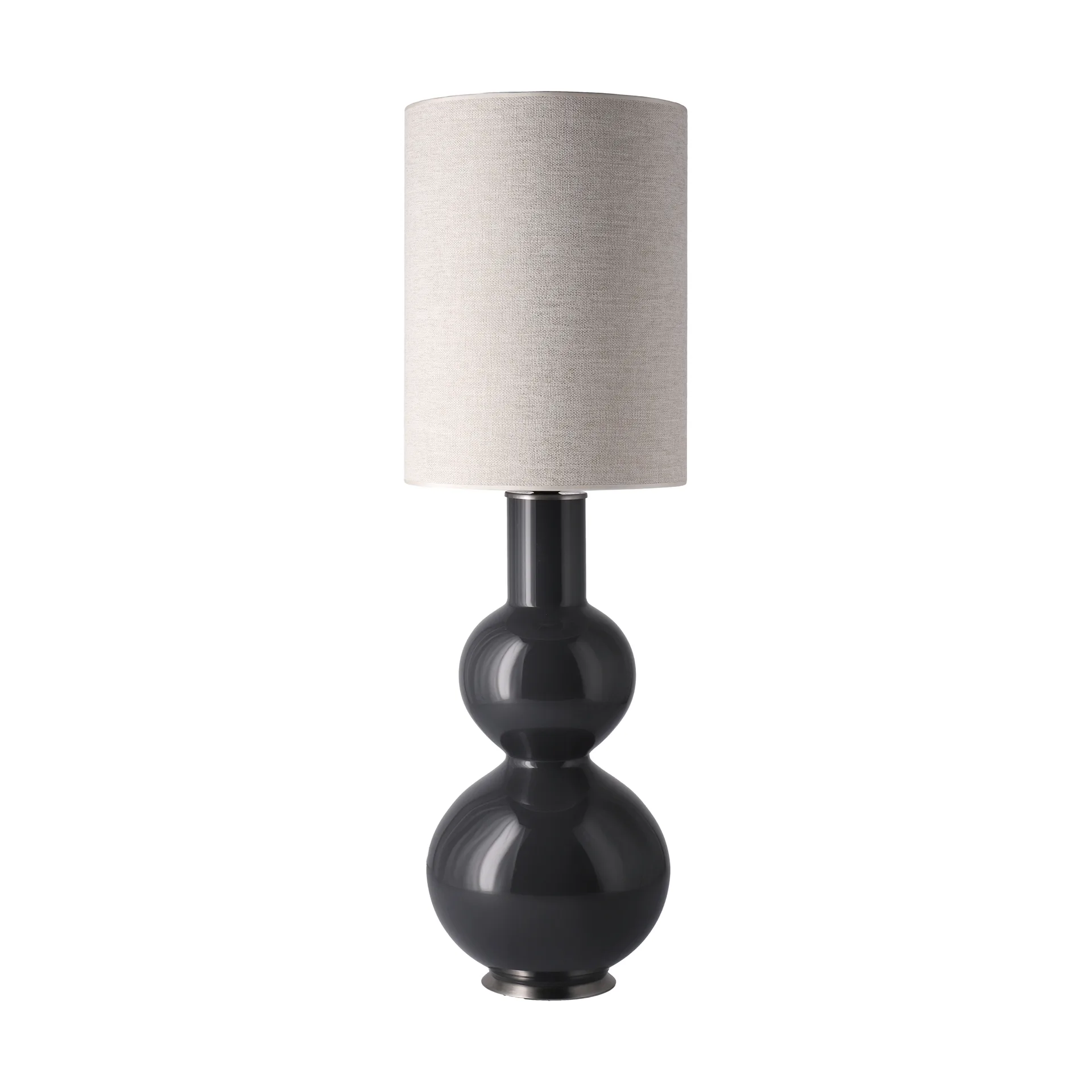 Lampe de table Augusta, base grise, London Beige L Flavia Lamps
