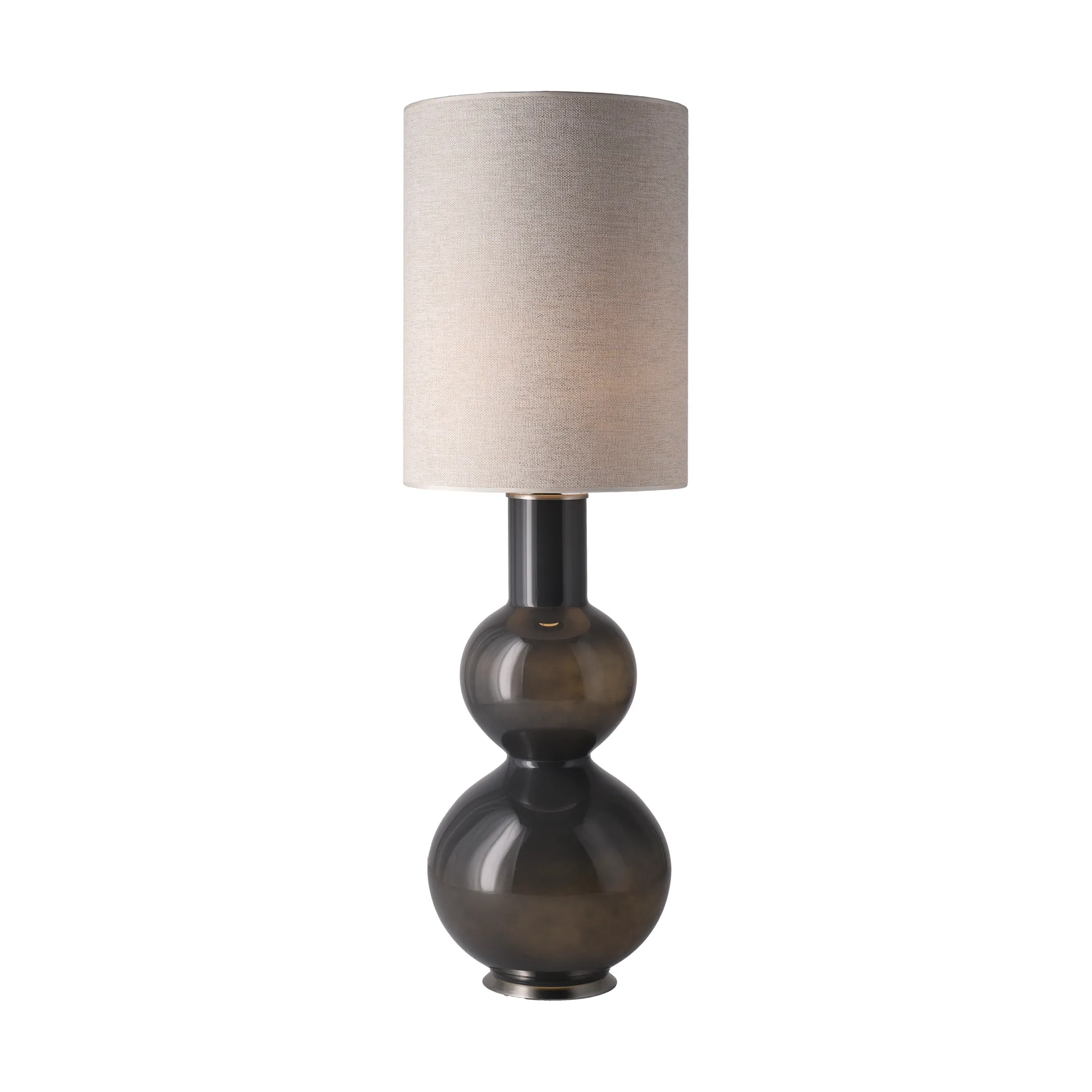 Lampe de table Augusta, base grise, London Beige L Flavia Lamps