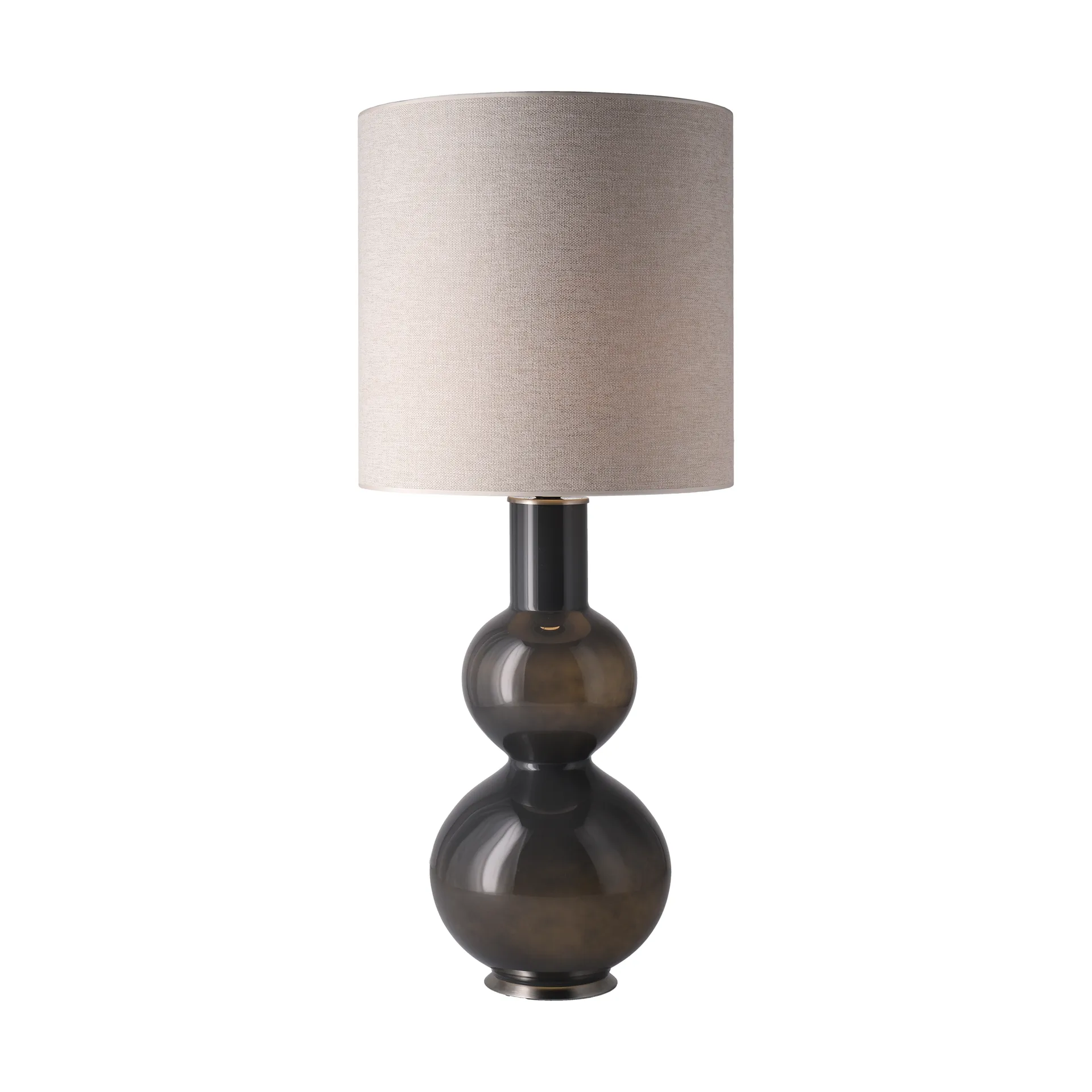 Lampe de table Augusta, base grise, London Beige M Flavia Lamps