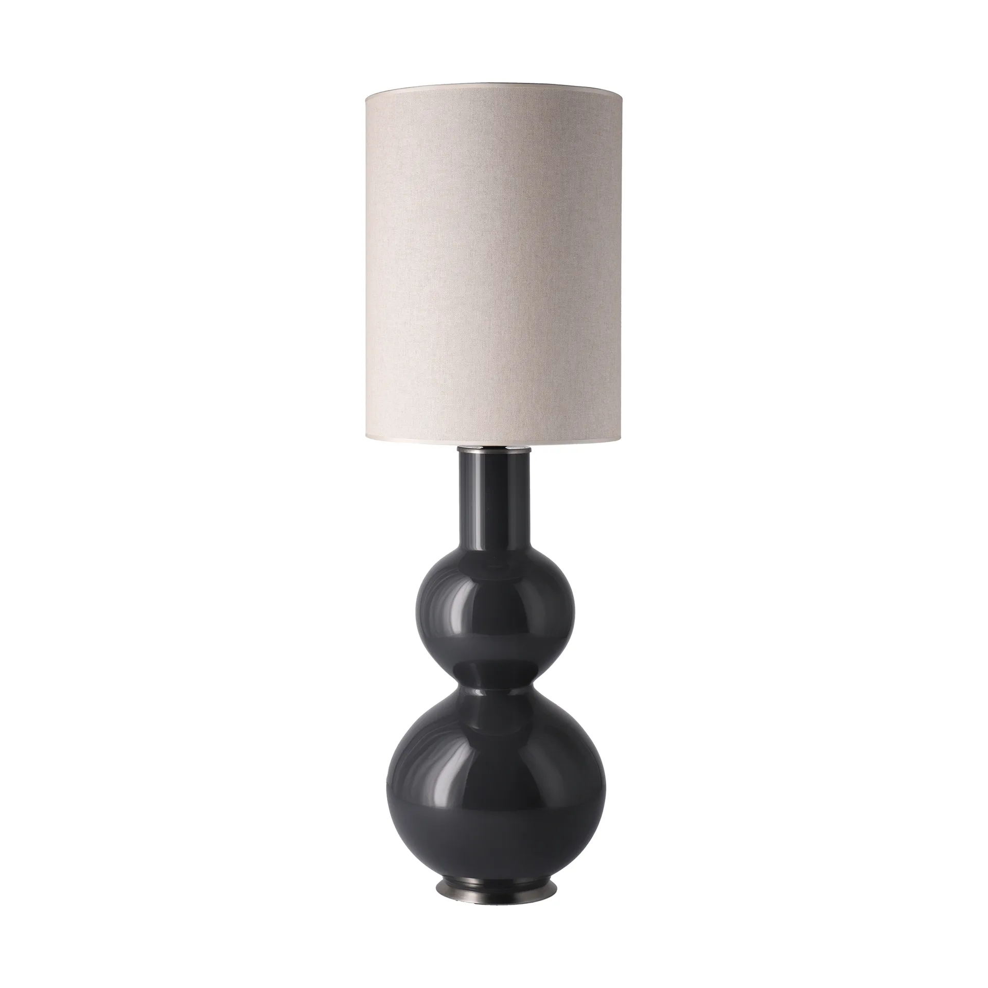 Lampe de table Augusta, base grise, Milano Tostado L Flavia Lamps
