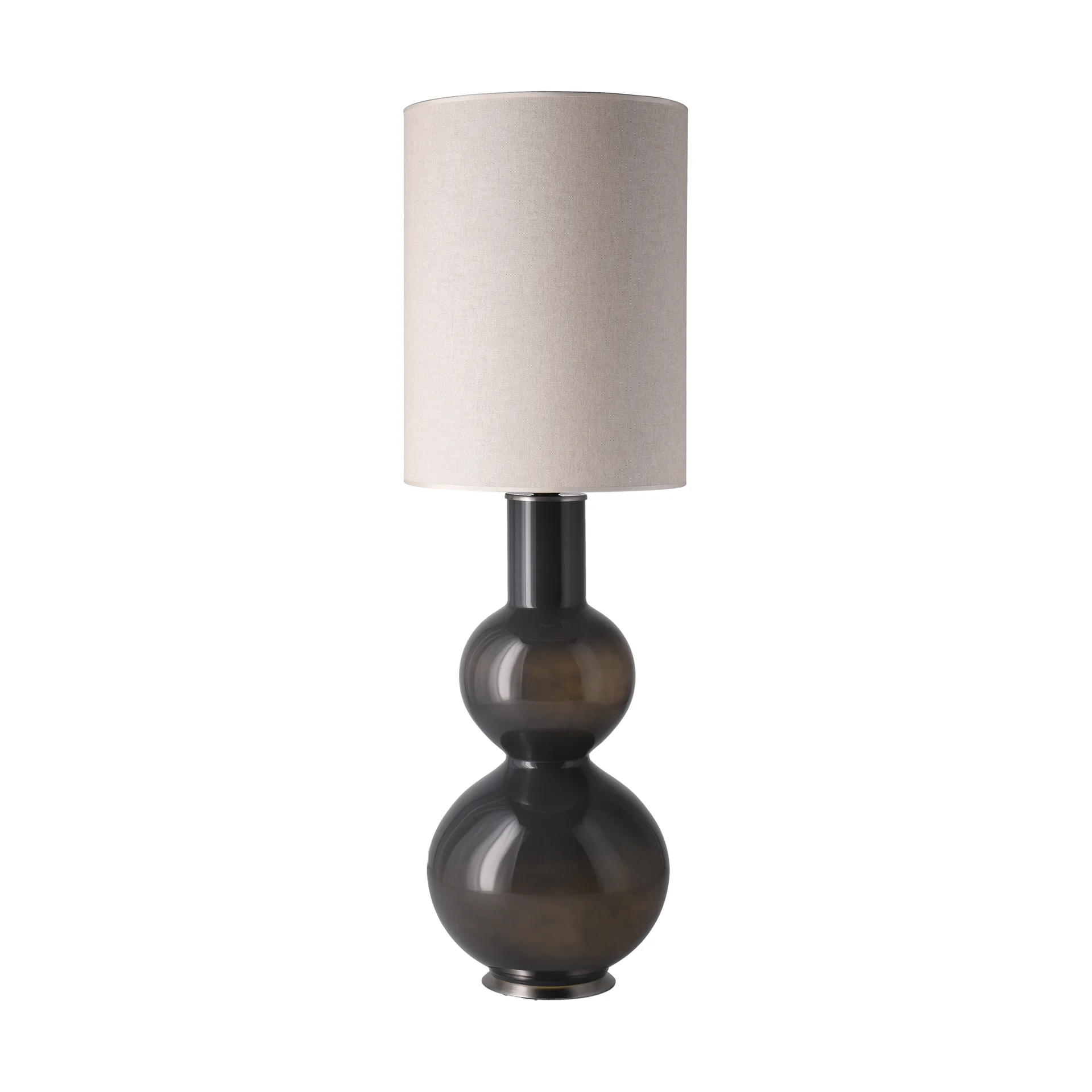 Lampe de table Augusta, base grise, Milano Tostado L Flavia Lamps