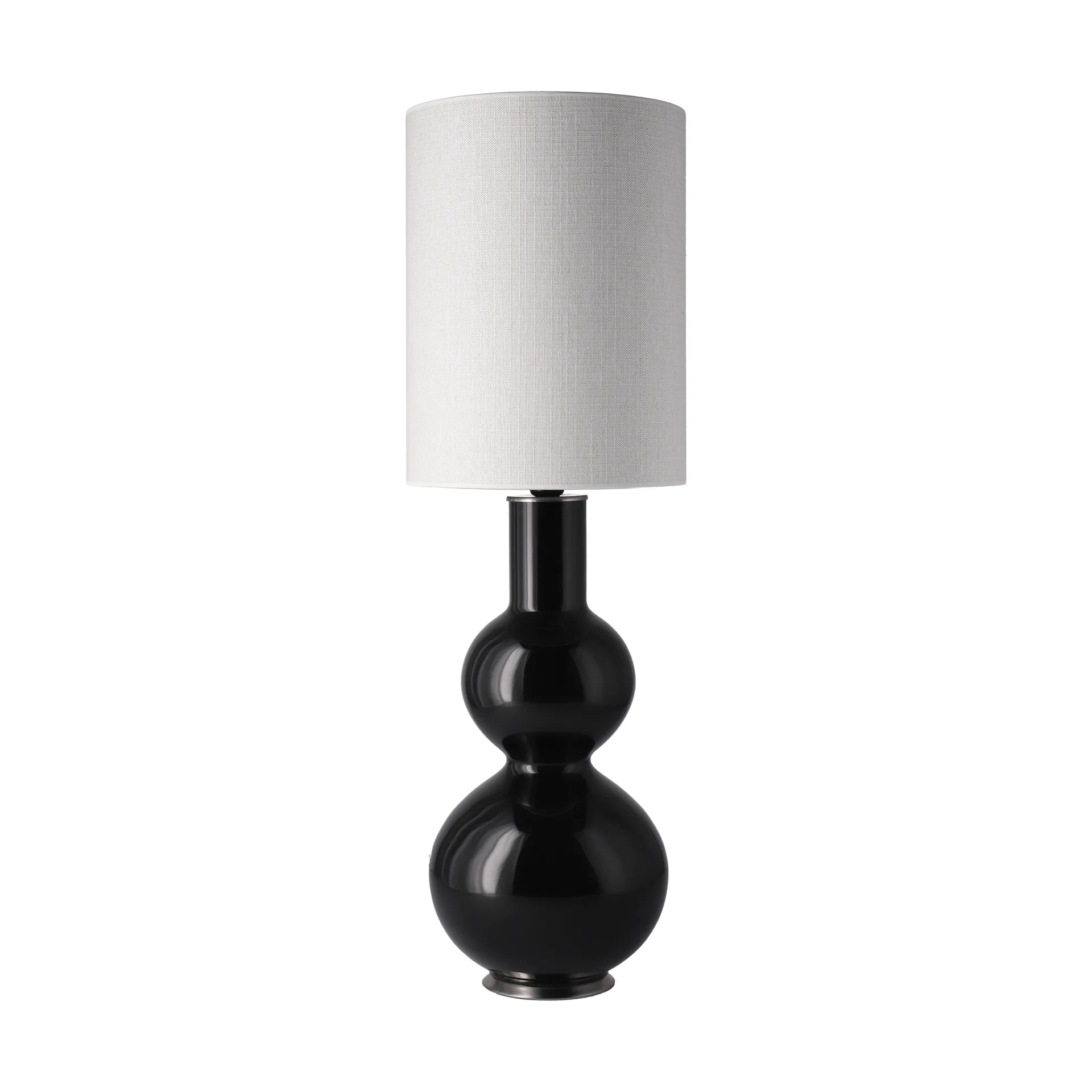 Lampe de table Augusta, base noire, Babel Beige L Flavia Lamps