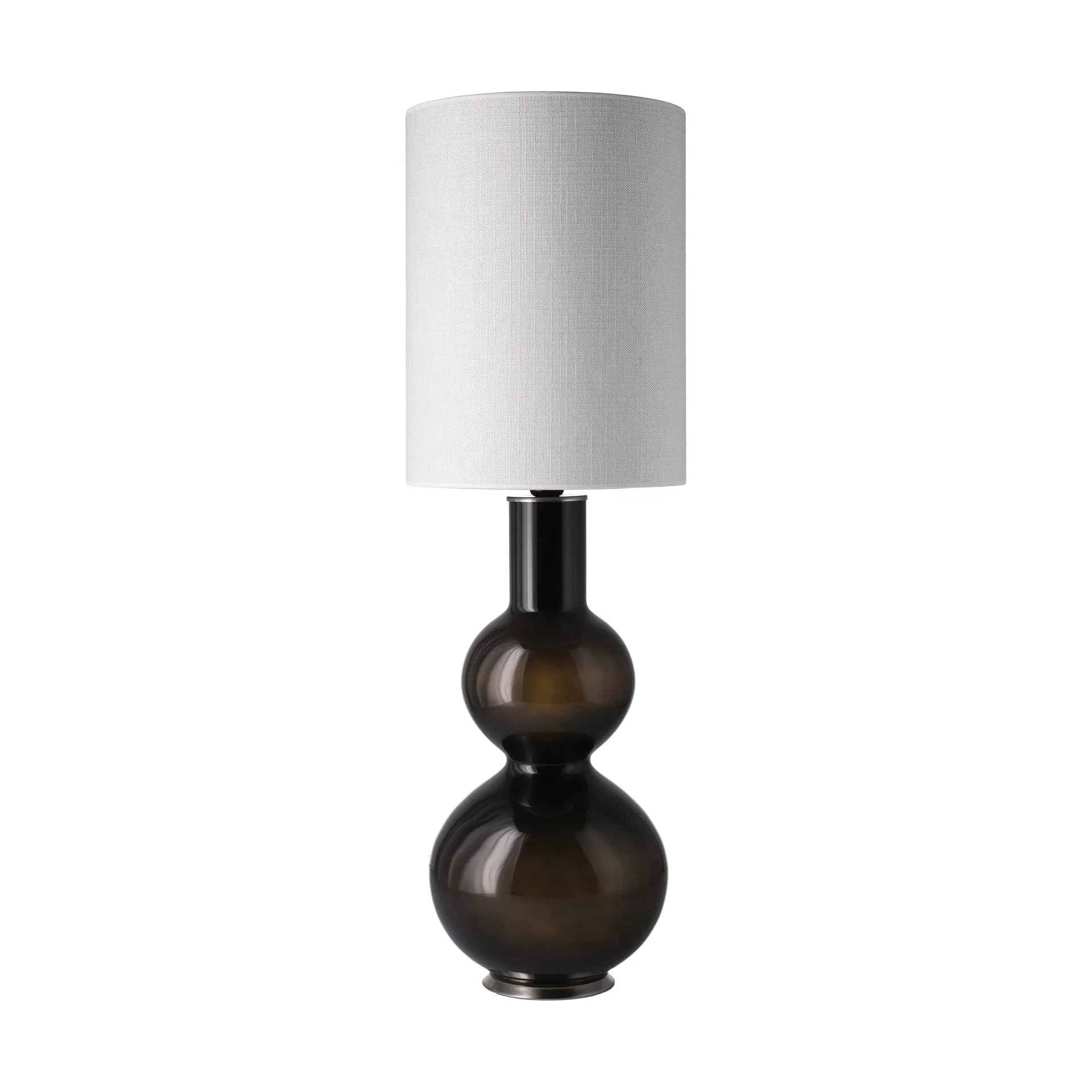 Lampe de table Augusta, base noire, Babel Beige L Flavia Lamps