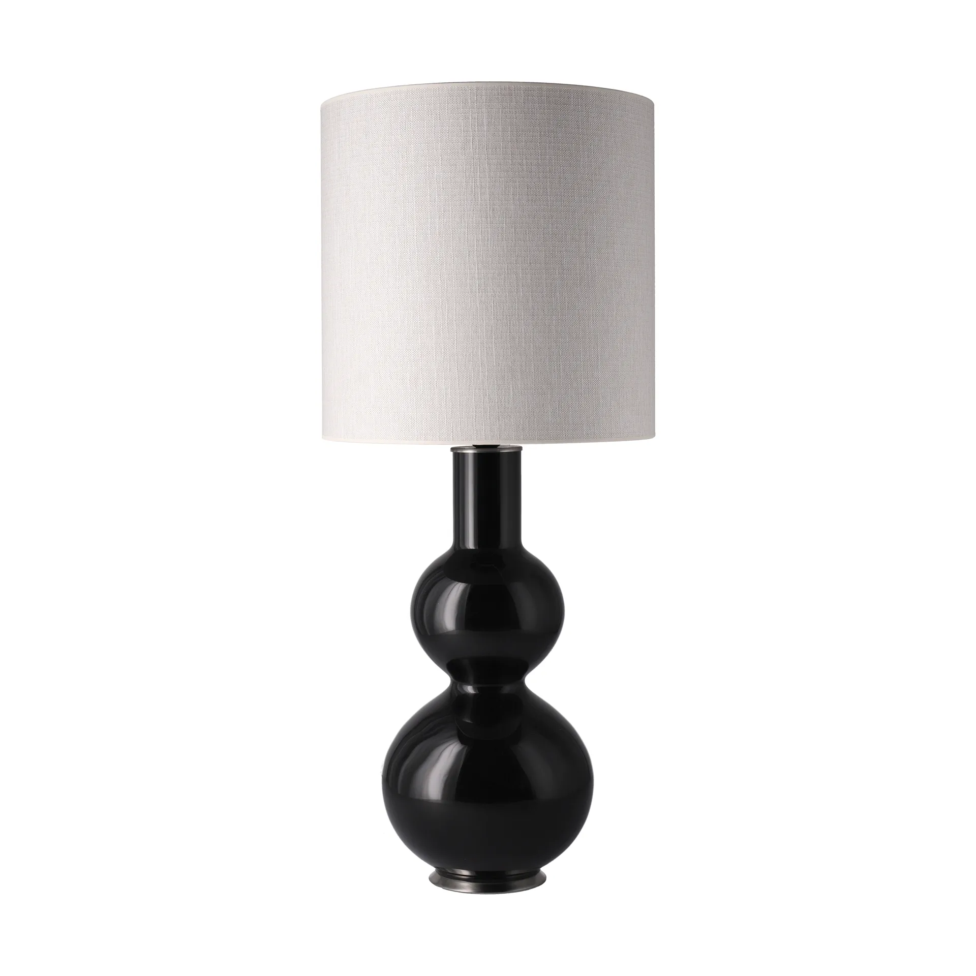 Lampe de table Augusta, base noire, Babel Beige M Flavia Lamps
