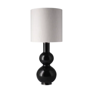 Lampe de table Augusta, base noire - Babel Beige M - Flavia Lamps