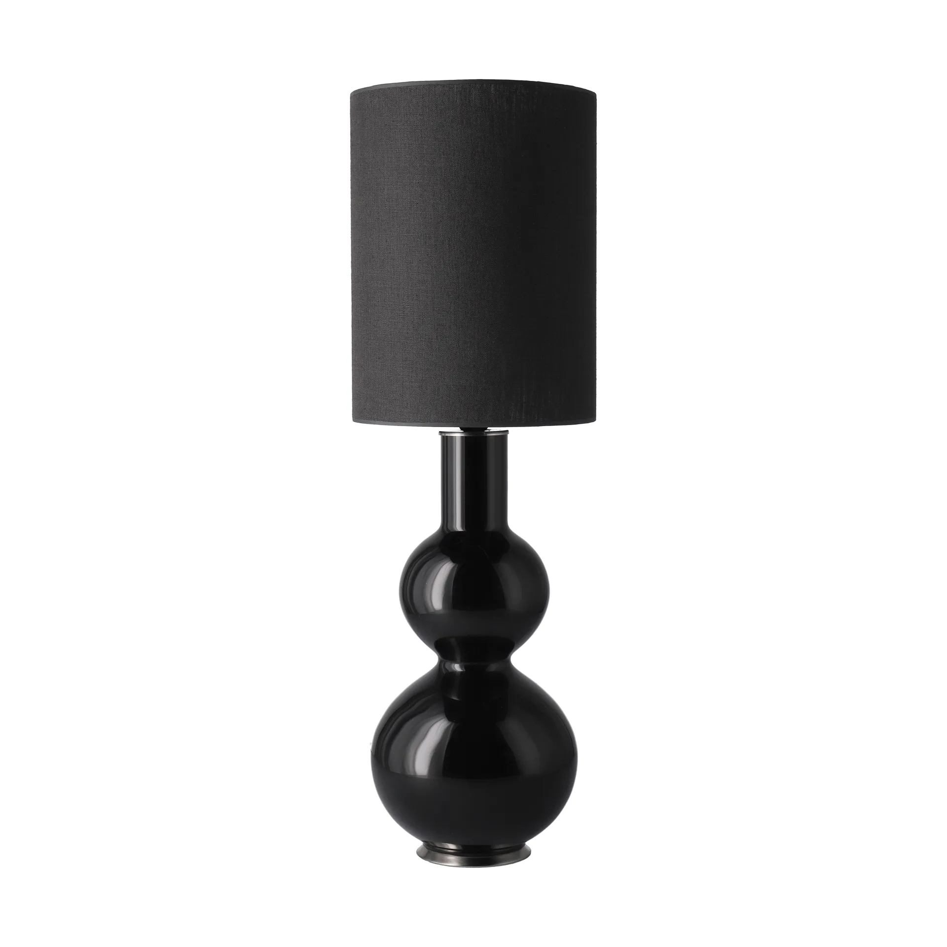 Lampe de table Augusta, base noire, Lino Negro L Flavia Lamps