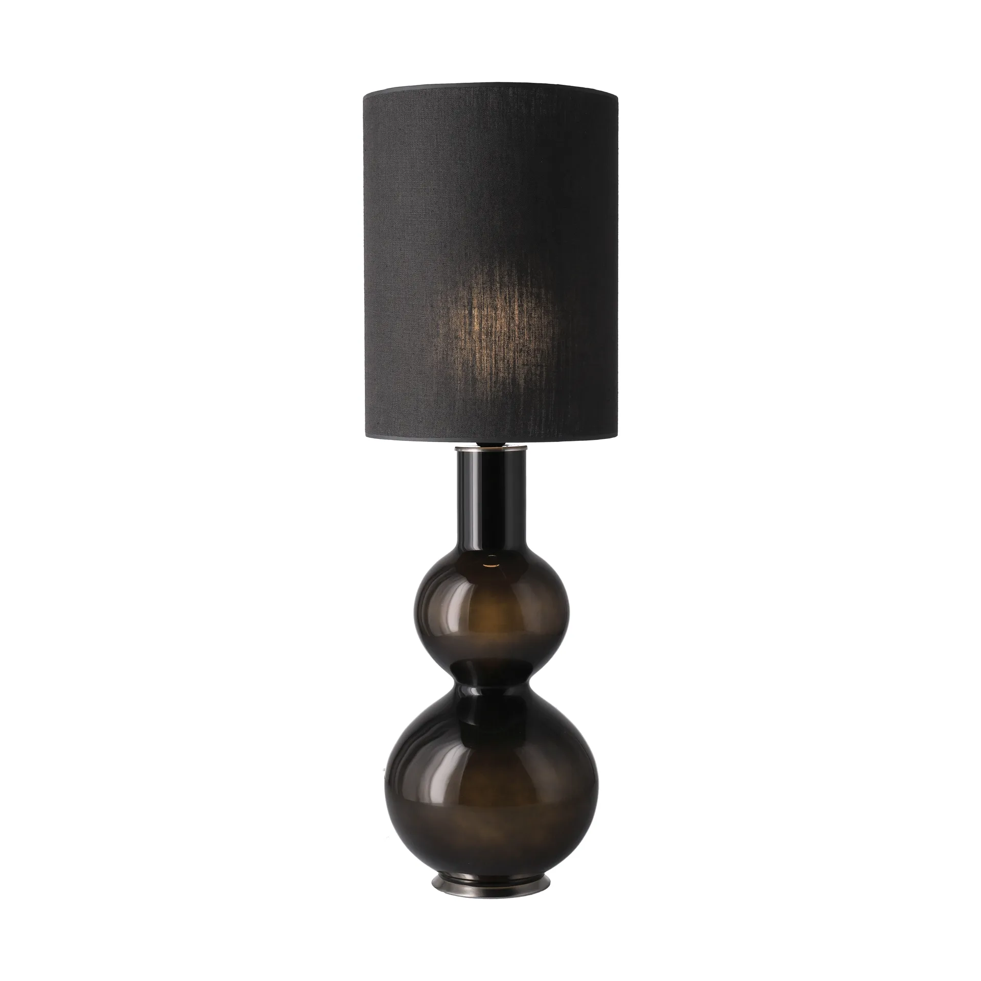 Lampe de table Augusta, base noire, Lino Negro L Flavia Lamps