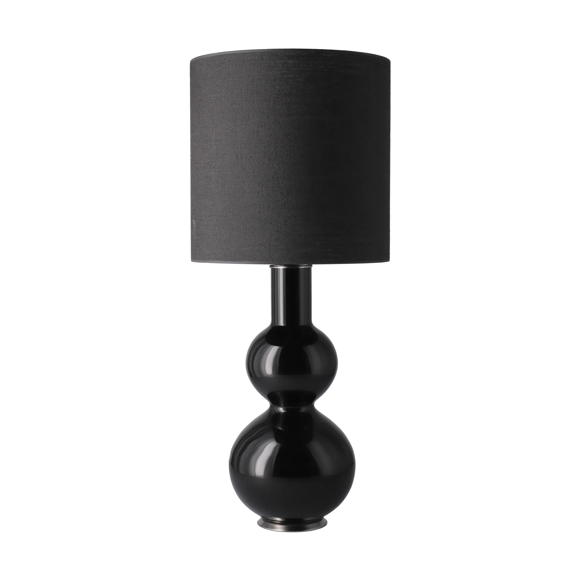 Lampe de table Augusta, base noire, Lino Negro M Flavia Lamps