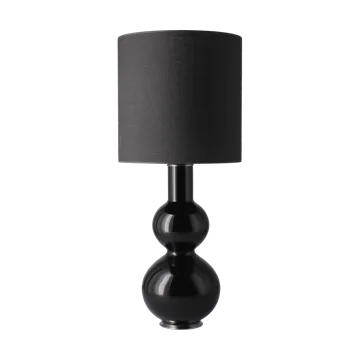 Lampe de table Augusta, base noire - Lino Negro M - Flavia Lamps