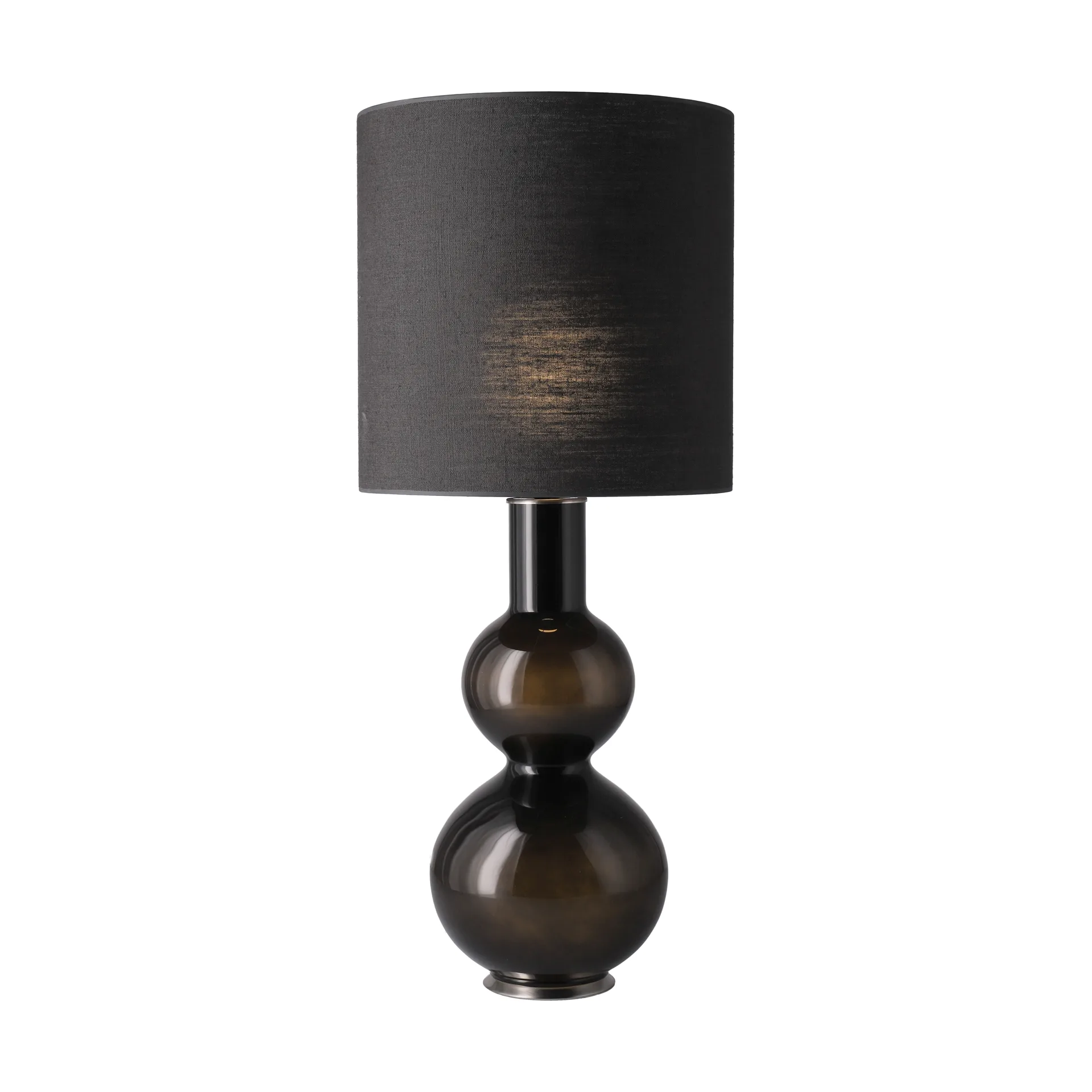 Lampe de table Augusta, base noire, Lino Negro M Flavia Lamps