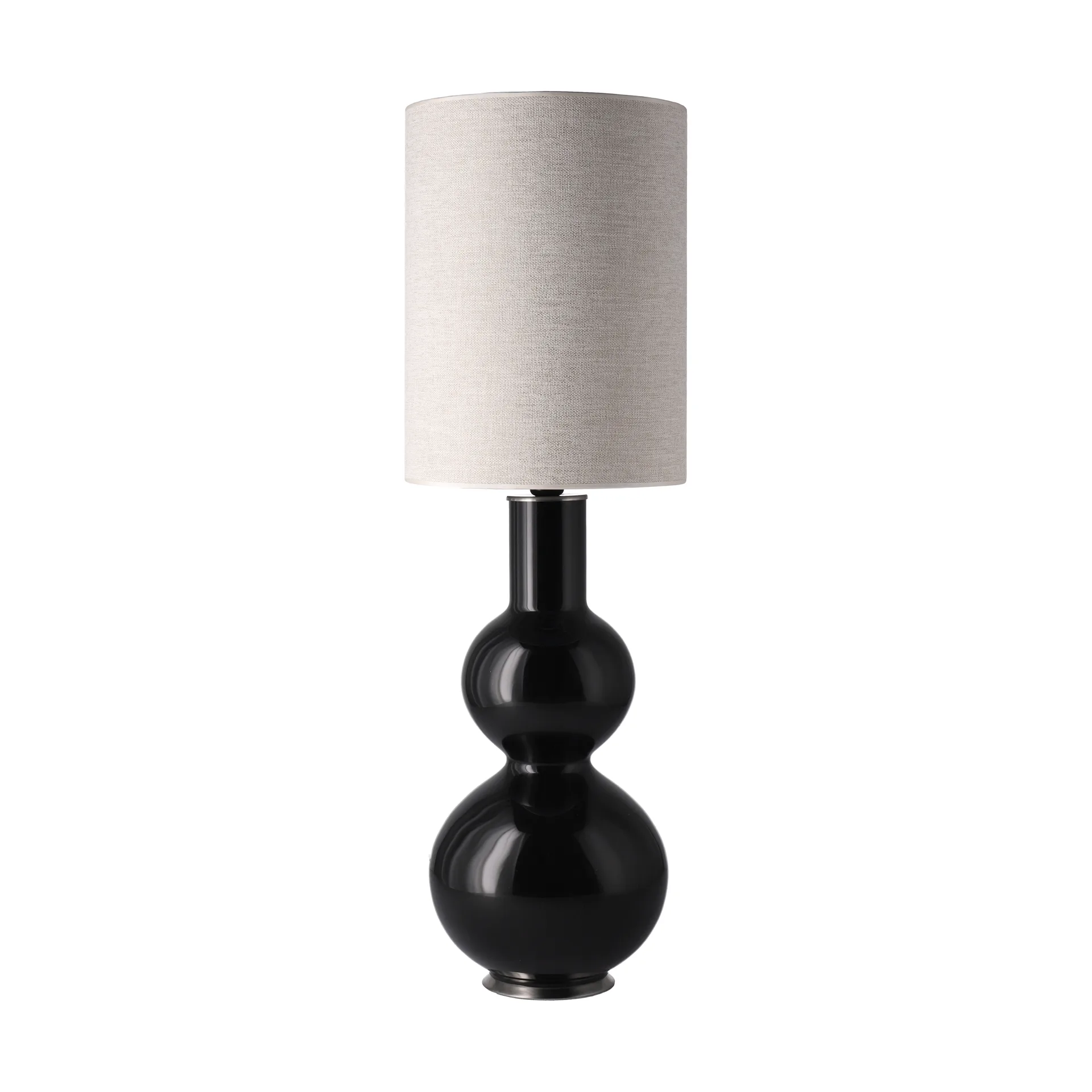 Lampe de table Augusta, base noire, London Beige L Flavia Lamps