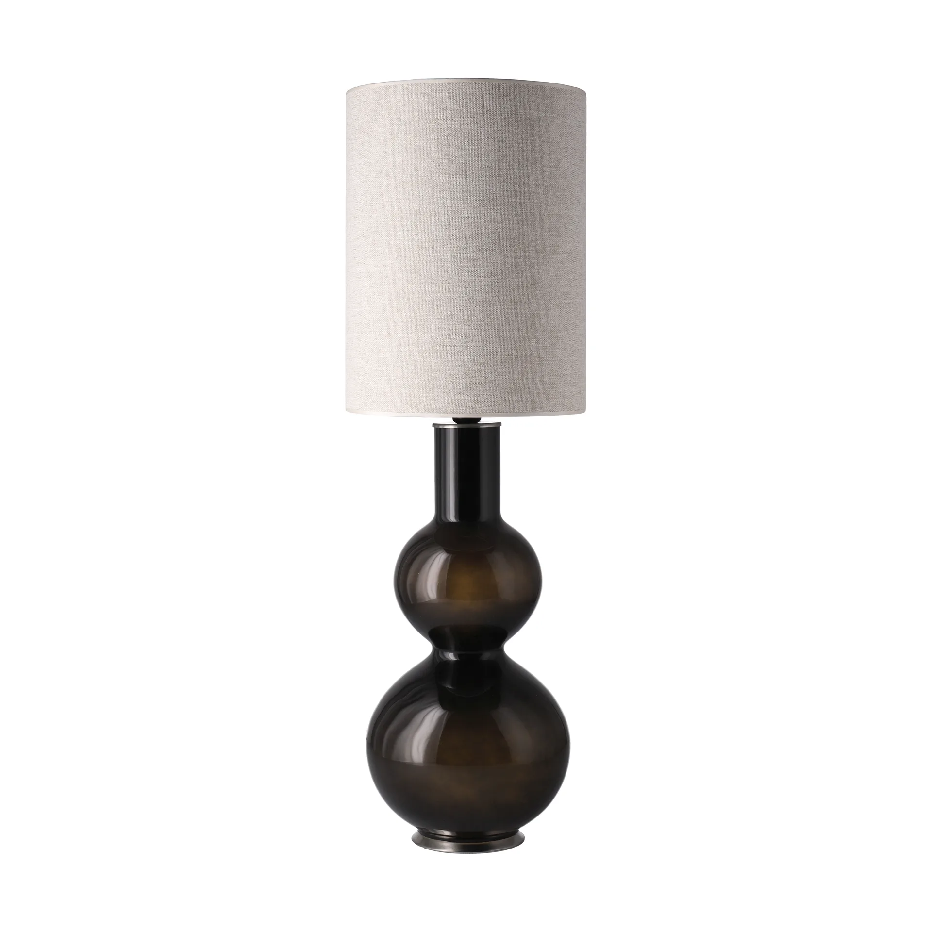 Lampe de table Augusta, base noire, London Beige L Flavia Lamps
