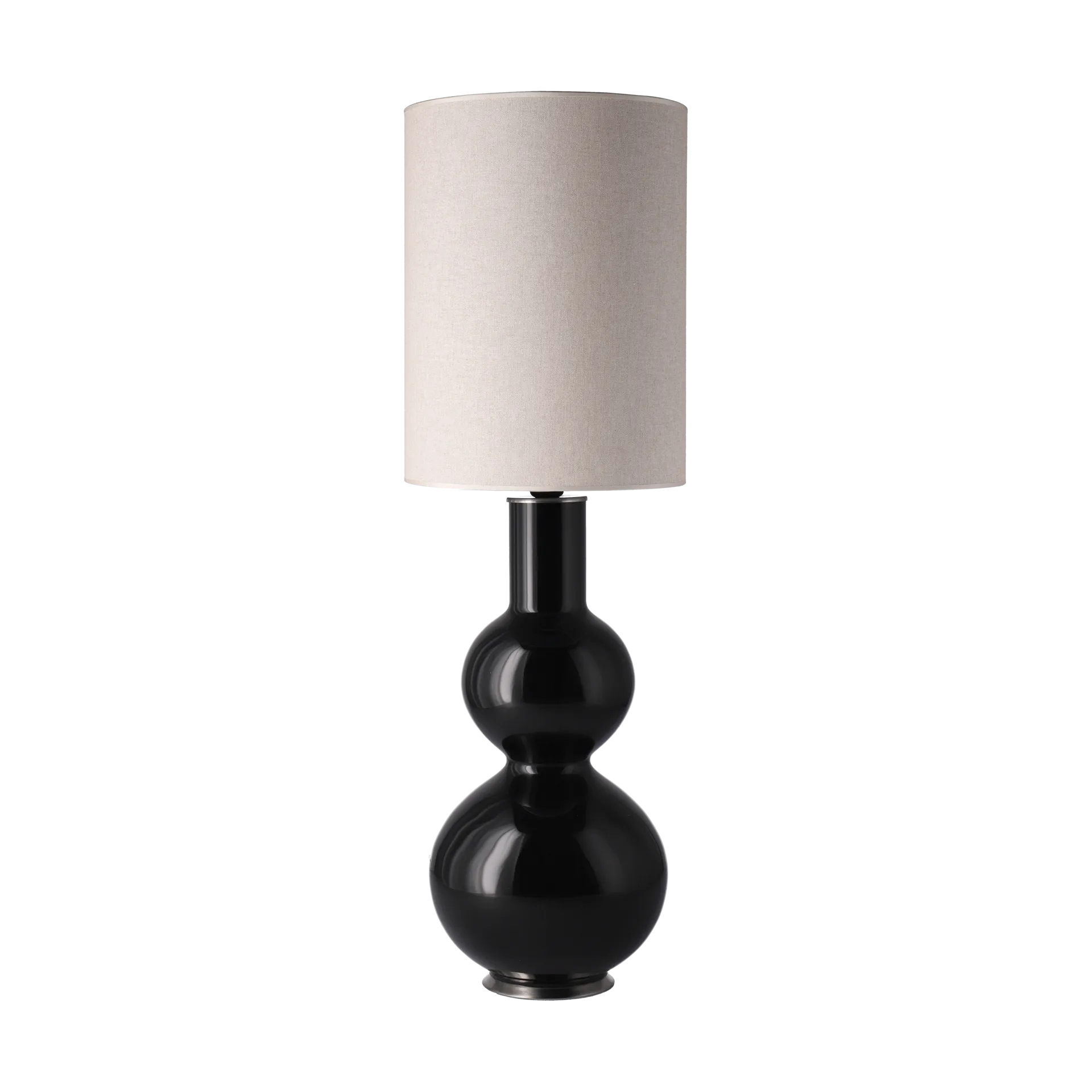Lampe de table Augusta, base noire, Milano Tostado L Flavia Lamps