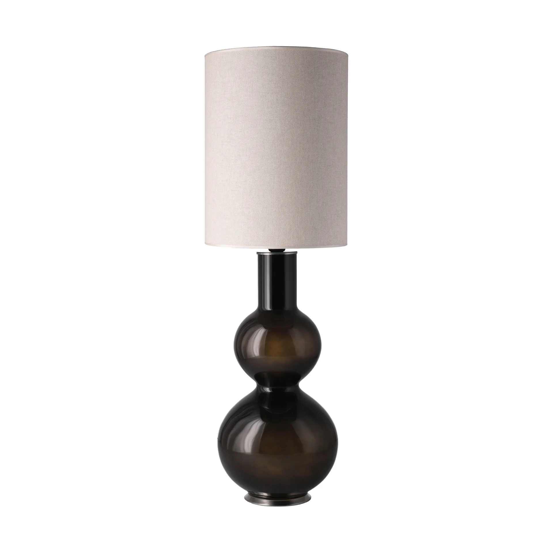 Lampe de table Augusta, base noire, Milano Tostado L Flavia Lamps