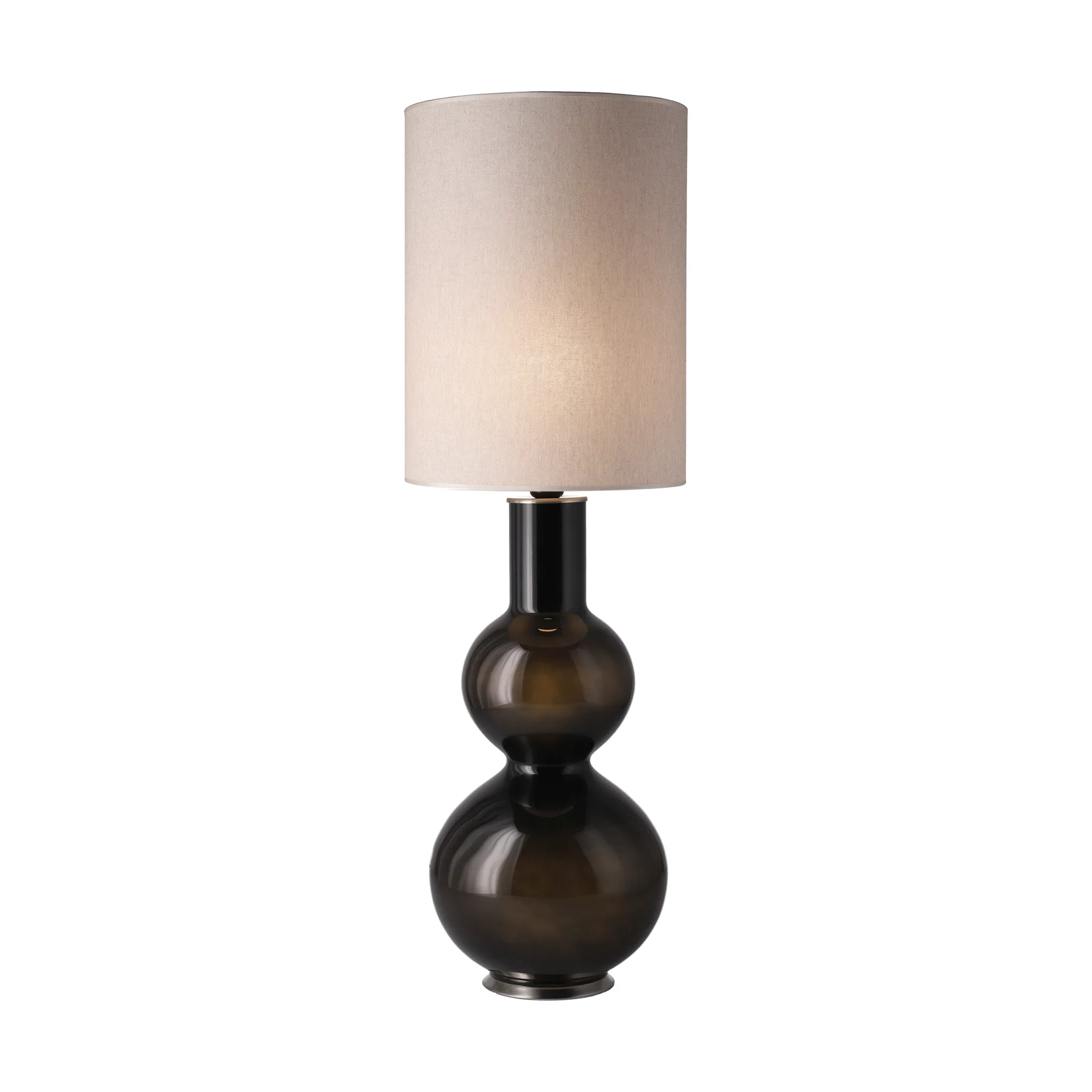 Lampe de table Augusta, base noire, Milano Tostado L Flavia Lamps