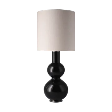 Lampe de table Augusta, base noire - Milano Tostado M - Flavia Lamps