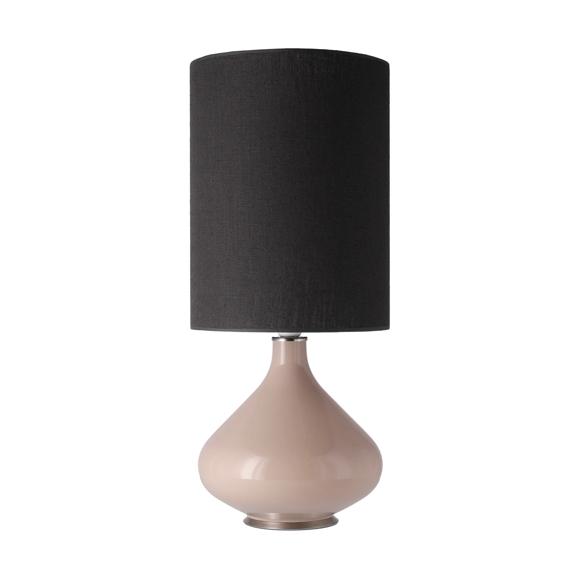 Lampe de table Flavia, base beige, Lino Negro L Flavia Lamps