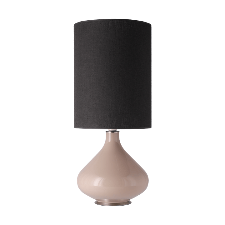 Lampe de table Flavia, base beige - Lino Negro L - Flavia Lamps