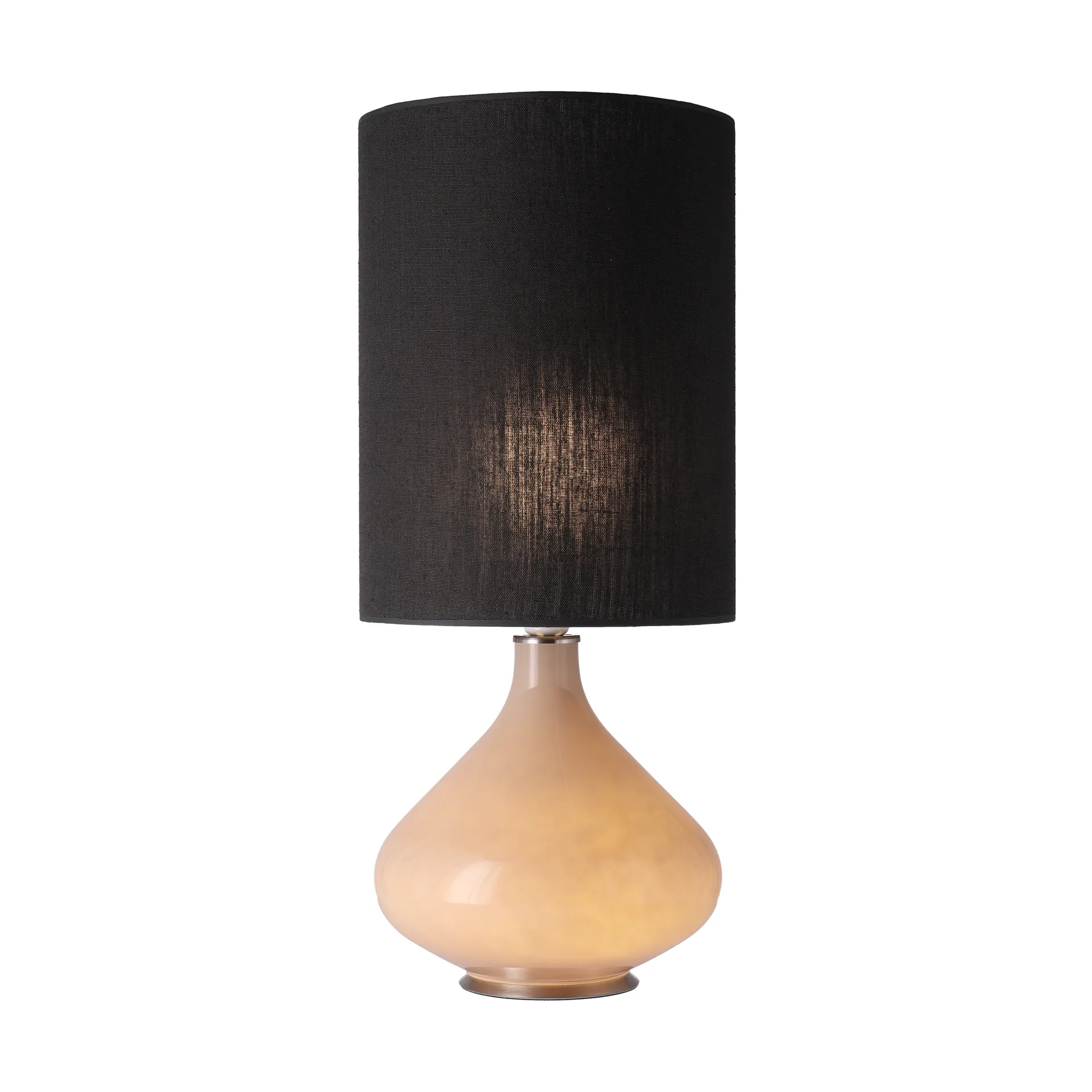 Lampe de table Flavia, base beige, Lino Negro L Flavia Lamps