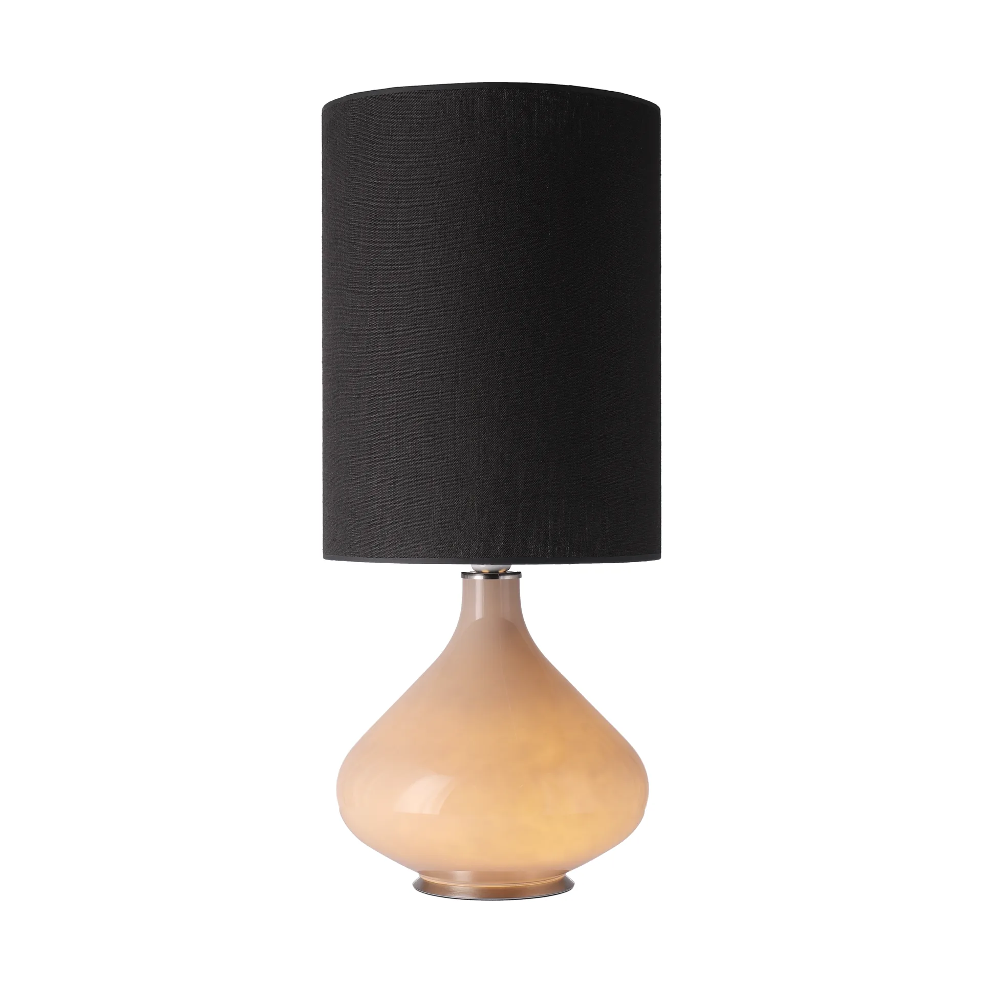Lampe de table Flavia, base beige, Lino Negro L Flavia Lamps