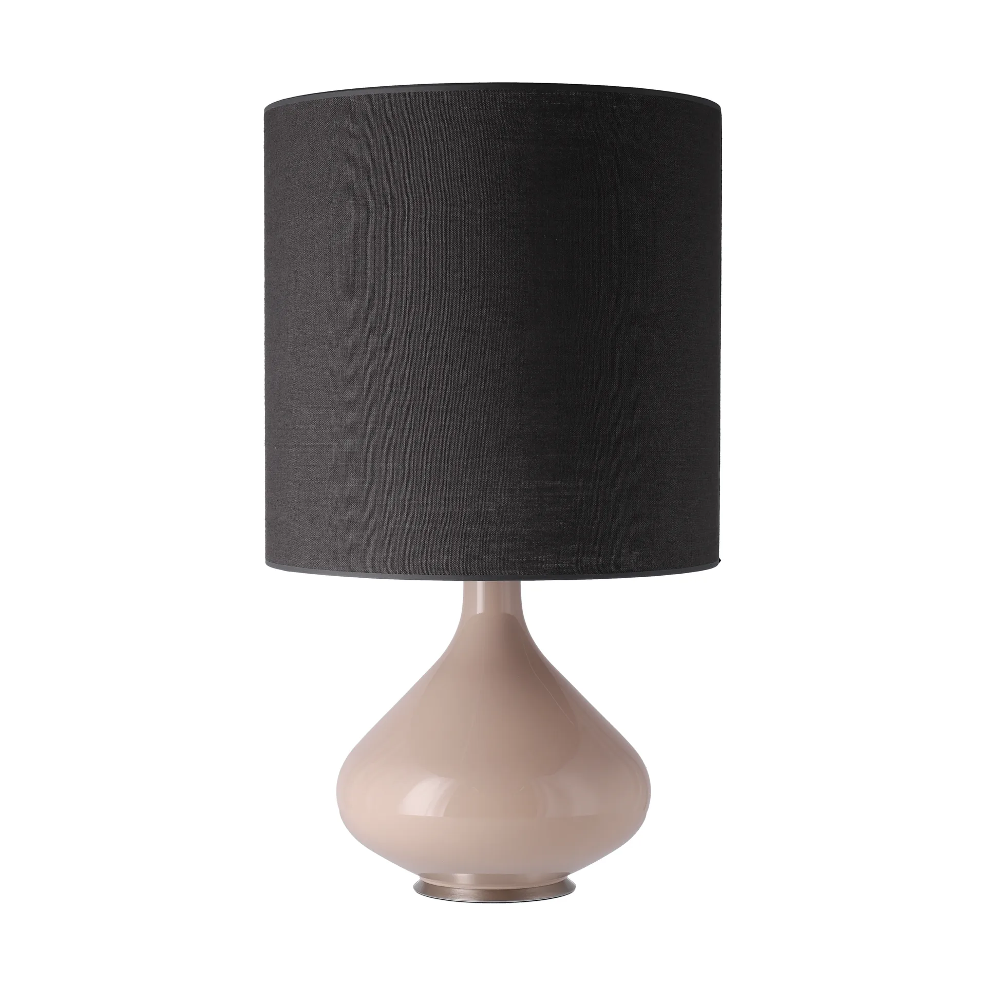 Lampe de table Flavia, base beige, Lino Negro M Flavia Lamps
