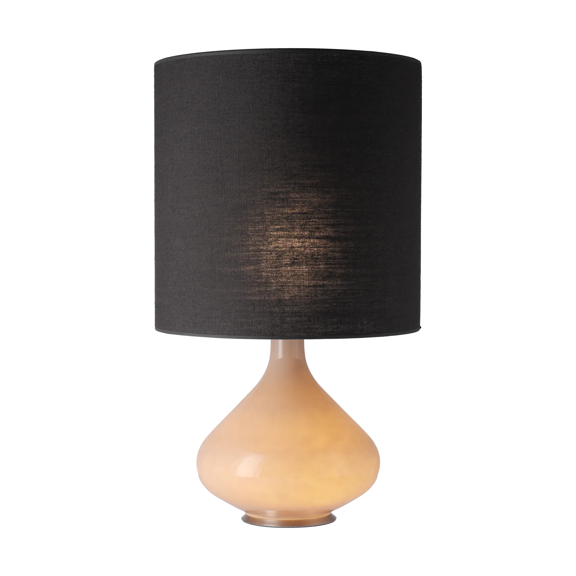 Lampe de table Flavia, base beige, Lino Negro M Flavia Lamps