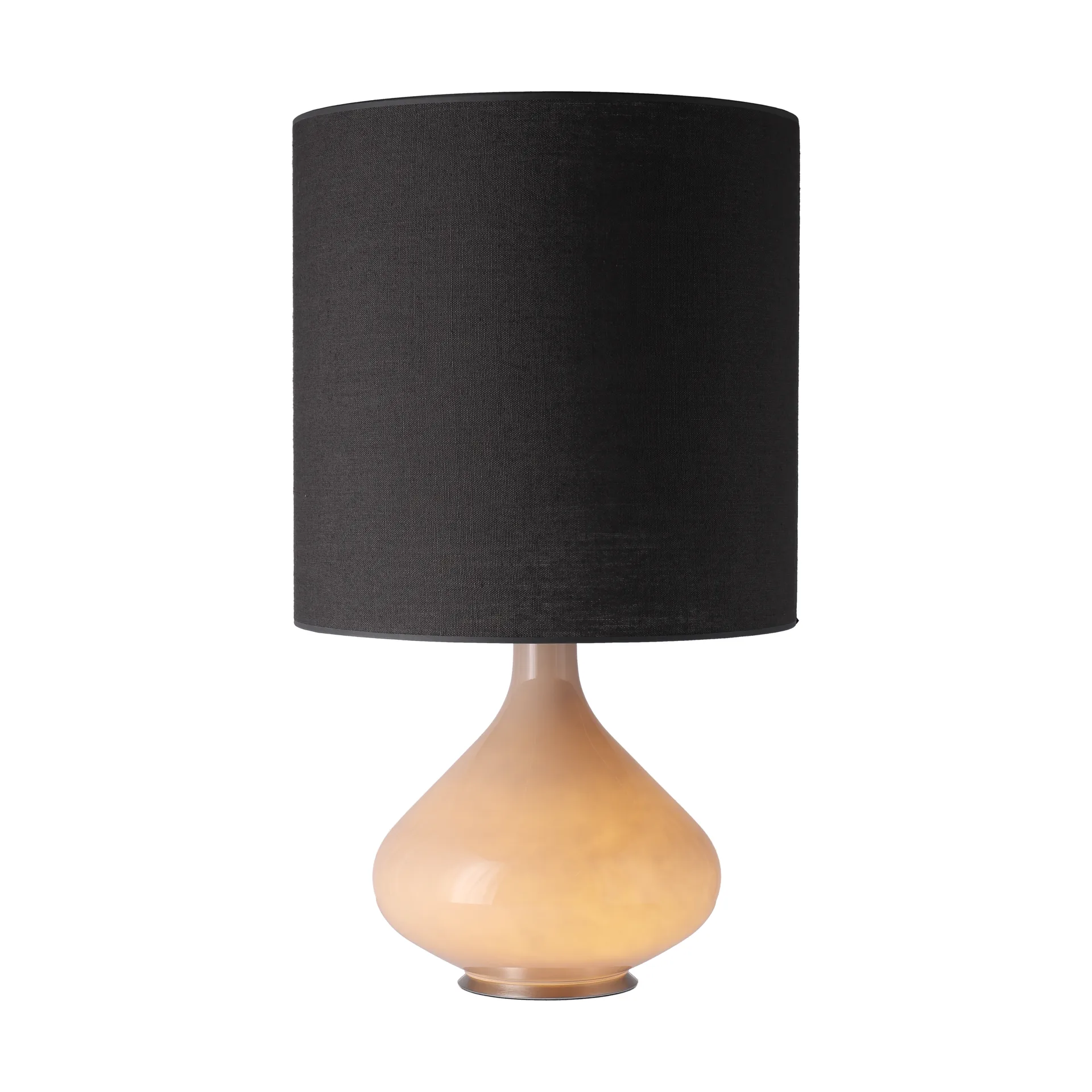 Lampe de table Flavia, base beige, Lino Negro M Flavia Lamps