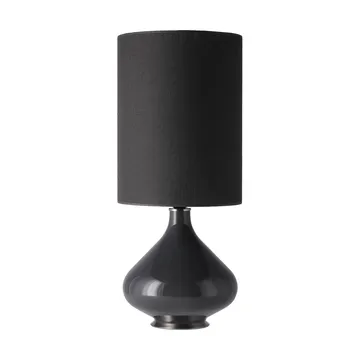 Lampe de table Flavia, base grise - Lino Negro L - Flavia Lamps