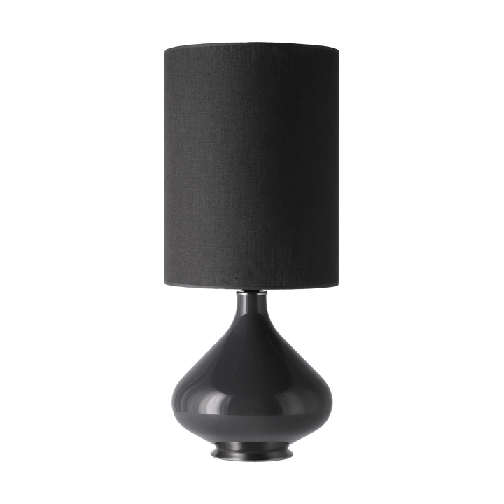 Lampe de table Flavia, base grise - Lino Negro L - Flavia Lamps